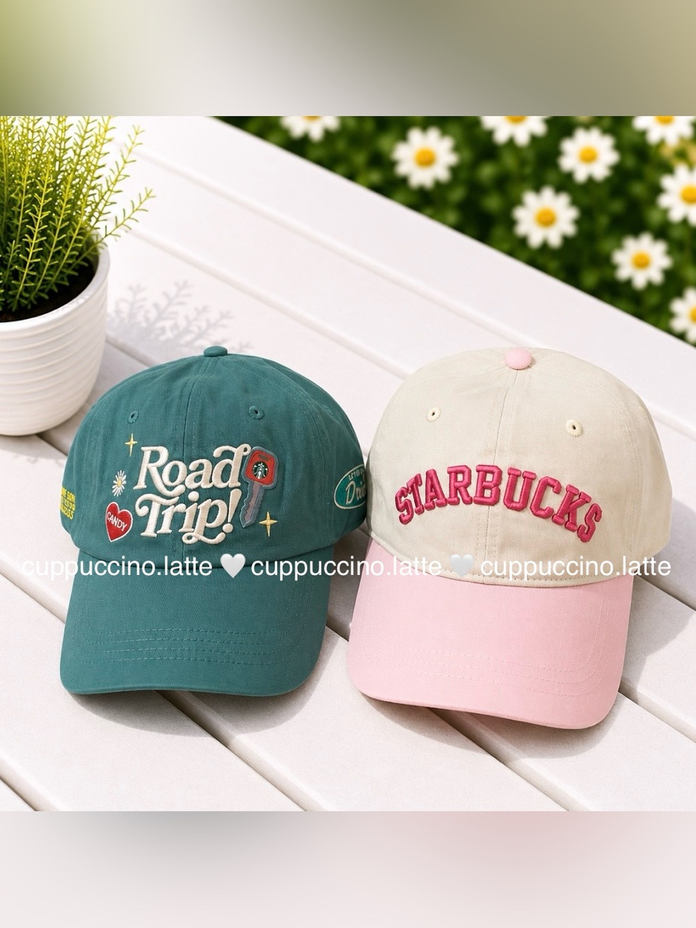 💚2 NWT🩷Starbucks x Dandy + Summer Pink Drink 2026 Baseball Cap Bundle